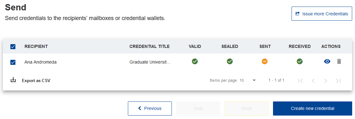 Screenshot of a failure to send credentials