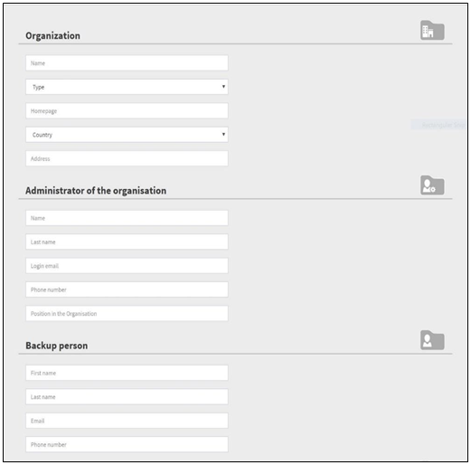 Figure 1 –  Filling out your organisation's details