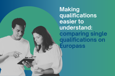 Two people looking at two files comparing them